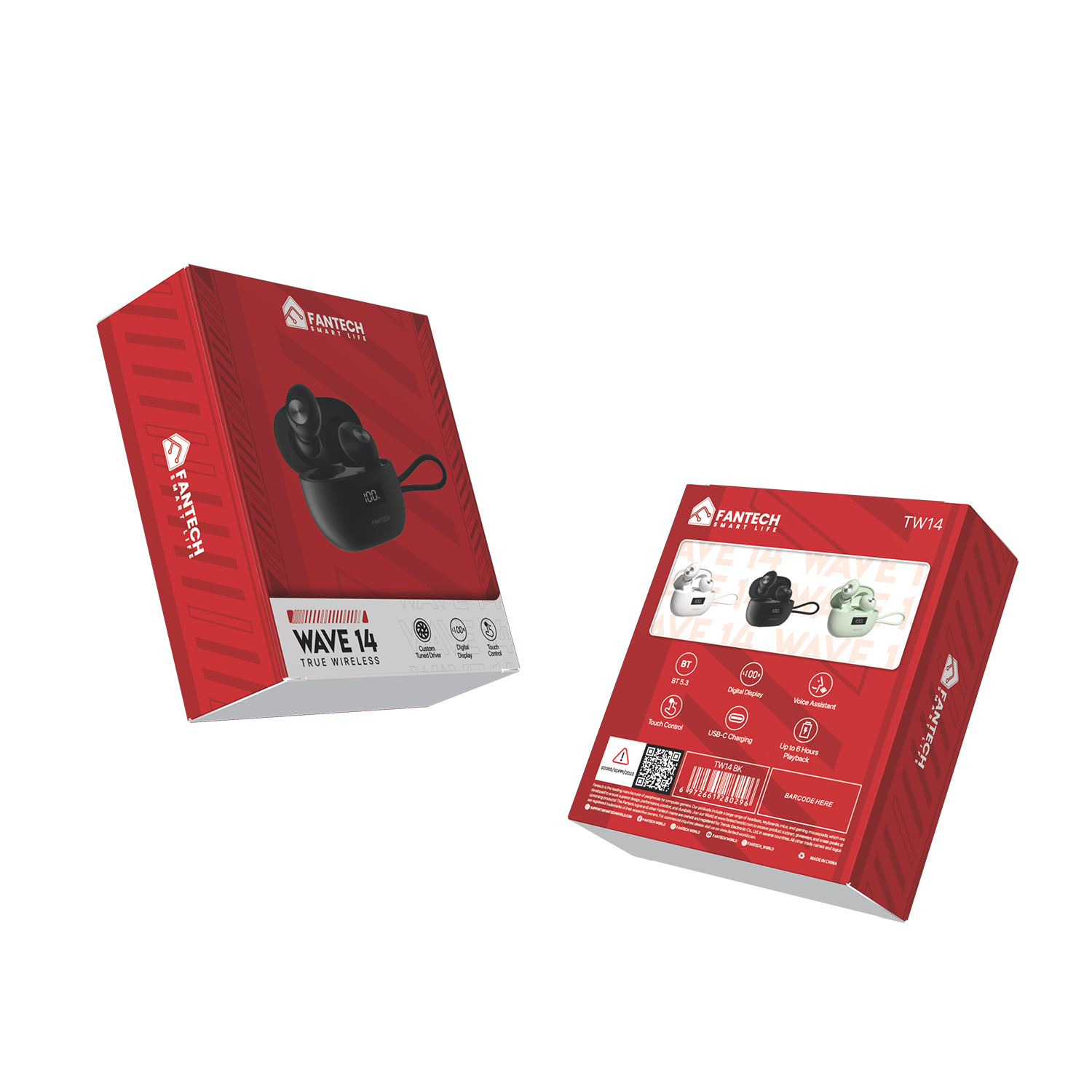 Fantech Life Earphone Bluetooth 5.3 Earbuds Wave 14 True Wireless TWS TW14 - Fantech Indonesia